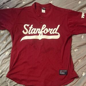 Stanford Maroon Athletic Jersey with White Script